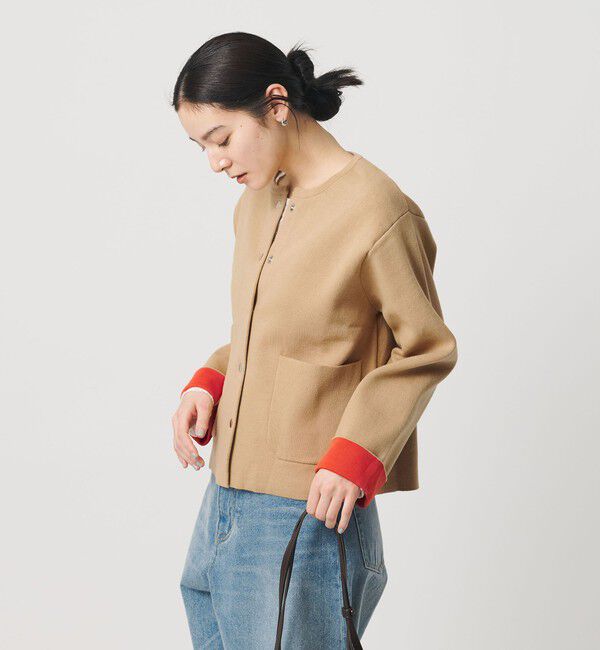 BEAUTY&YOUTH UNITED ARROWS「【WEB限定 Wardrobe DAILY MINIMAL】バイカラー スナップボタンカーディガン ウォッシャブル」|カーディガン|