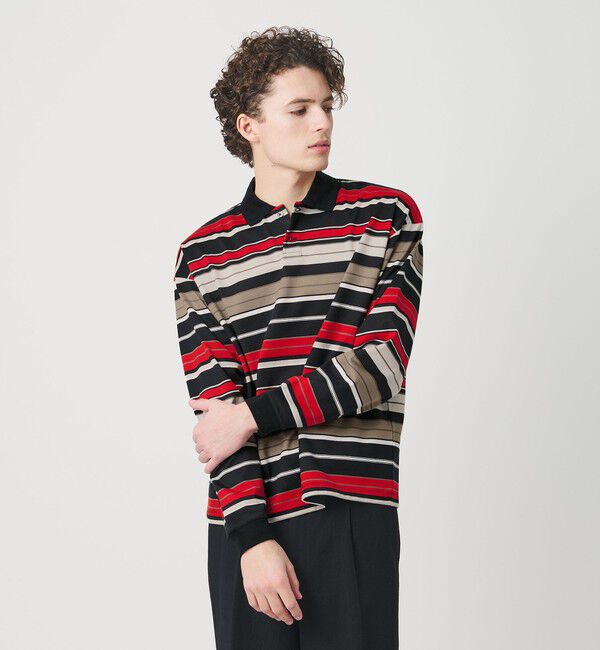 BEAUTY&YOUTH UNITED ARROWS「マルチ ボーダー ロング スリーブ ポロカラー カットソー」|Tシャツ・カットソー|