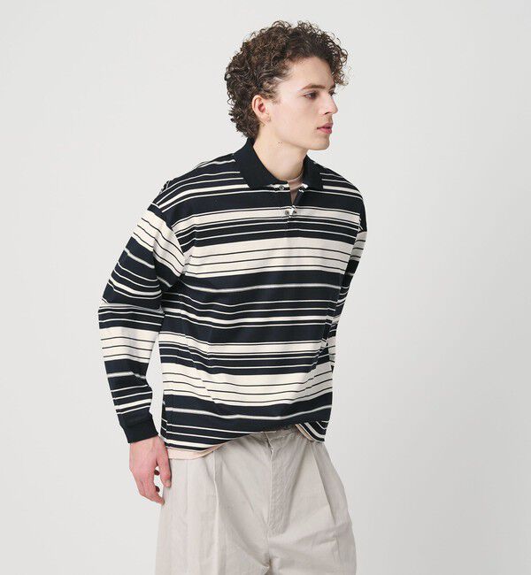 BEAUTY&YOUTH UNITED ARROWS「マルチ ボーダー ロング スリーブ ポロカラー カットソー」|Tシャツ・カットソー|