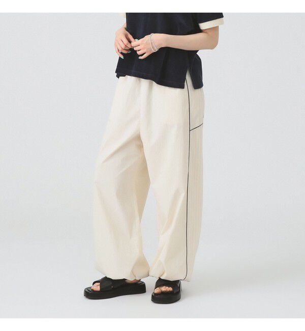 Ray BEAMS 「ストライプ キリカエ トラックパンツ」|チノ|OFF_WHITE