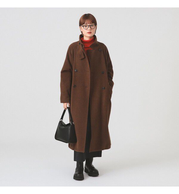 Ray BEAMS 「スタンドカラー ダブル コート」|その他|BROWN_CHECK