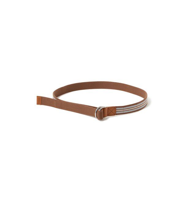 BEAMSBOY「GEVAERT BANDWEVERIJ / 30mm ストライプ ライン ベルト」|ベルト|BROWN