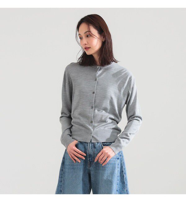 Demi-Luxe BEAMS 「シルク クルーネック カーディガン」|ニット・セーター|GREY