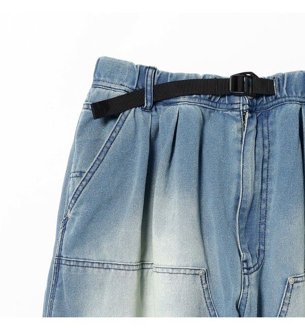 BEAMS「ワイドストレート ダック ダブルニー カーゴパンツ」|チノ|