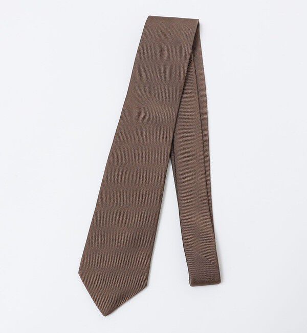 SHIPS「BREUER: シルク コットン モガドール 無地 ネクタイ」|ネクタイ・蝶ネクタイ|ブラウン