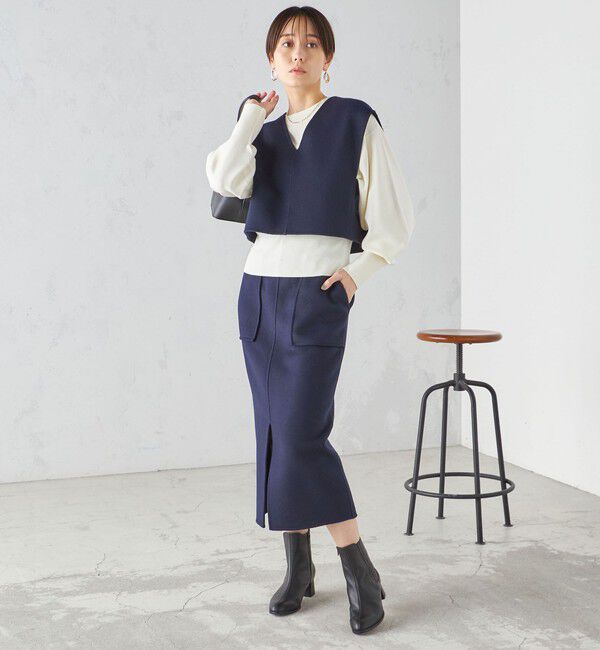 SHIPS for women「SUPER140 ジーロンウール オーバー ベスト 2」|ベスト・ジレ|