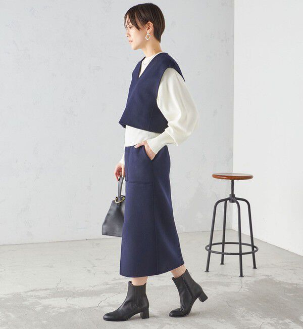 SHIPS for women「SUPER140 ジーロンウール オーバー ベスト 2」|ベスト・ジレ|