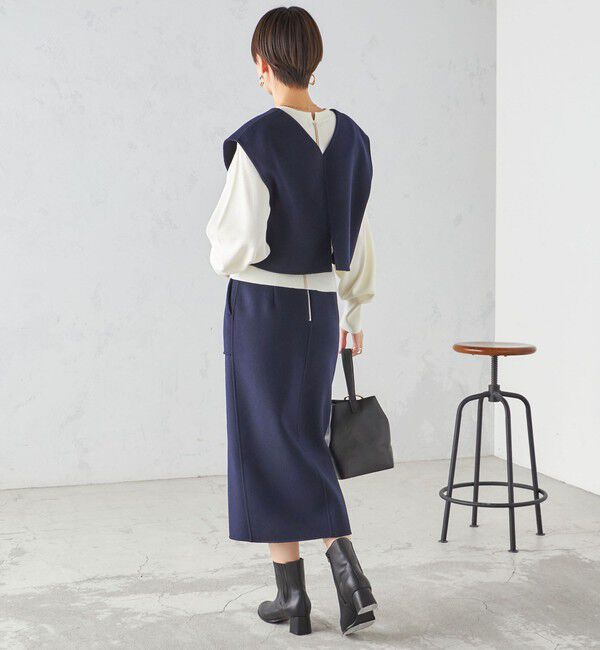 SHIPS for women「SUPER140 ジーロンウール オーバー ベスト 2」|ベスト・ジレ|