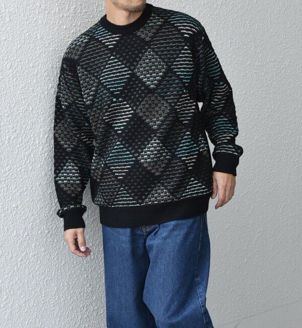 SHIPS any「SHIPS any: 〈手洗い可能〉ジオメトリック ジャガード クルーネック ルーズ ニット◇」|その他|