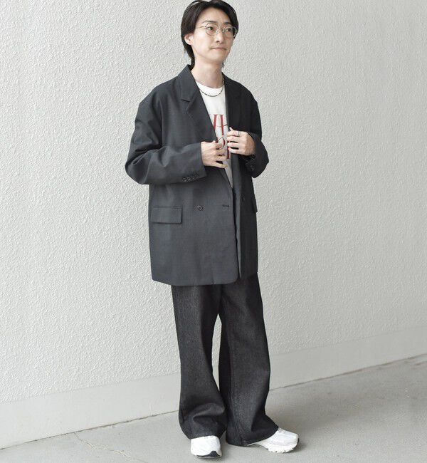 SHIPS any「SHIPS any: ウォッシュド デニム セミフレア ワイド パンツ (セットアップ対応)◇」|デニム|