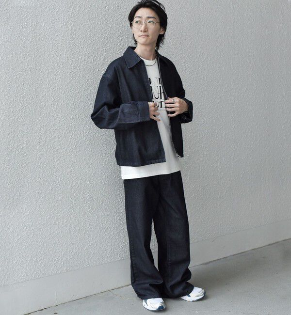 SHIPS any「SHIPS any: ウォッシュド デニム セミフレア ワイド パンツ (セットアップ対応)◇」|デニム|