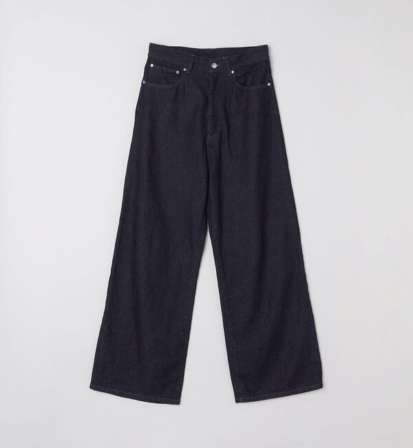 SHIPS any「SHIPS any: ウォッシュド デニム セミフレア ワイド パンツ (セットアップ対応)◇」|デニム|