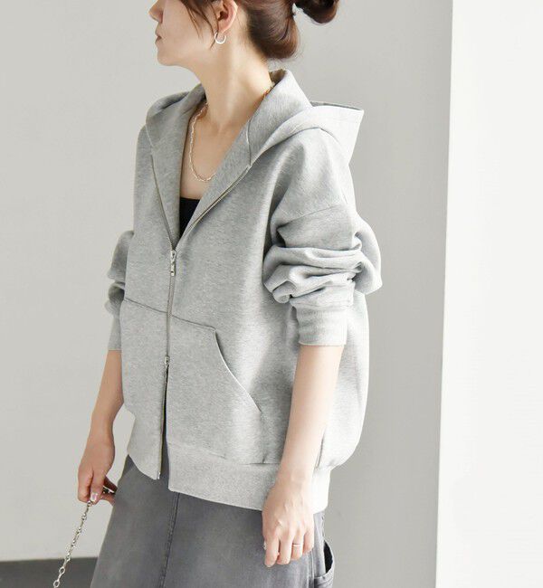 quaranciel「quaranciel:〈洗濯機可能〉ポンチ ダブルジップ スウェット パーカー」|パーカー|