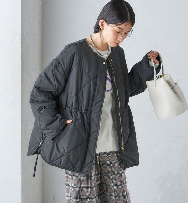 SHIPS for women「〈手洗い可能〉キルティング サイドジップ ブルゾン」|ブルゾン・スタジャン|
