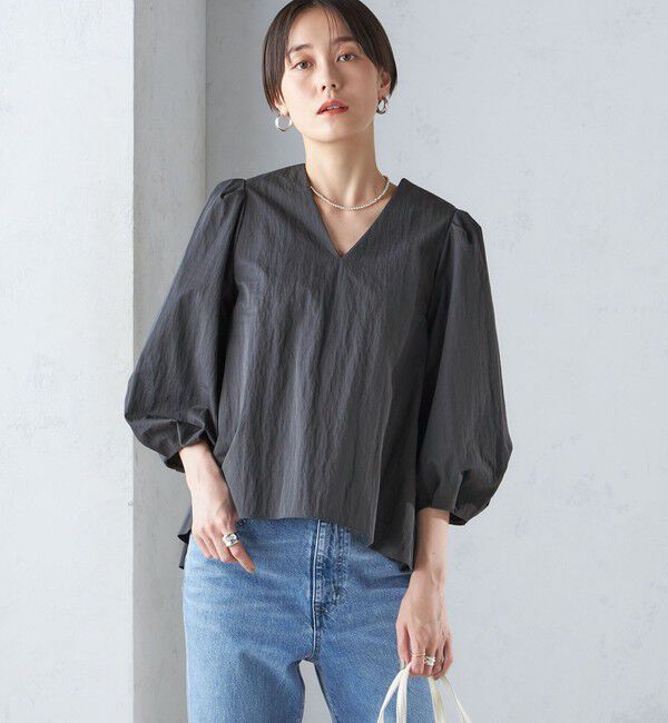 SHIPS for women「〈手洗い可能〉綿 ナイロン バック リボン ブラウス」|シャツ・ブラウス|