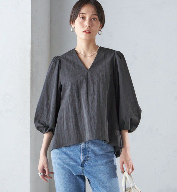 SHIPS for women「〈手洗い可能〉綿 ナイロン バック リボン ブラウス」|シャツ・ブラウス|