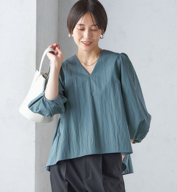 SHIPS for women「〈手洗い可能〉綿 ナイロン バック リボン ブラウス」|シャツ・ブラウス|