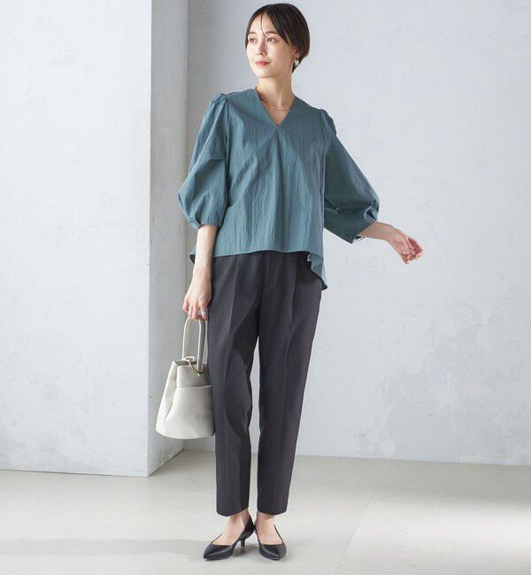 SHIPS for women「〈手洗い可能〉綿 ナイロン バック リボン ブラウス」|シャツ・ブラウス|