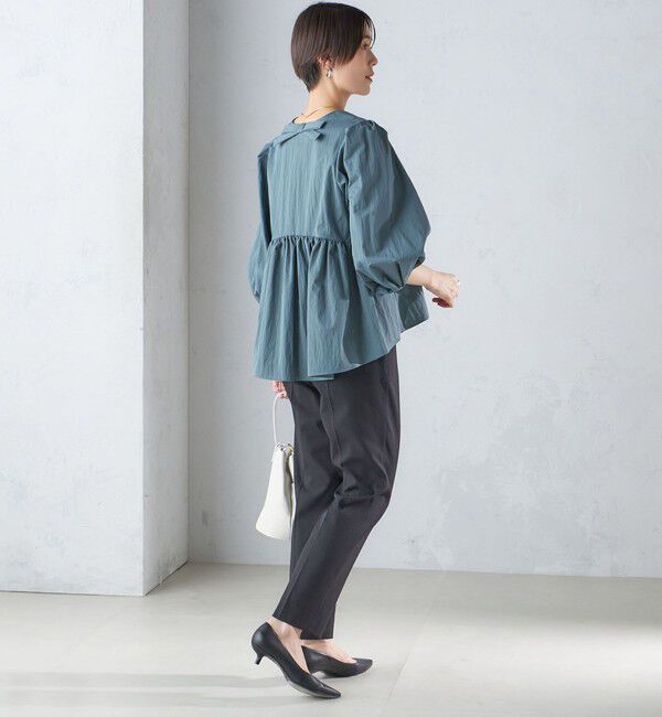 SHIPS for women「〈手洗い可能〉綿 ナイロン バック リボン ブラウス」|シャツ・ブラウス|