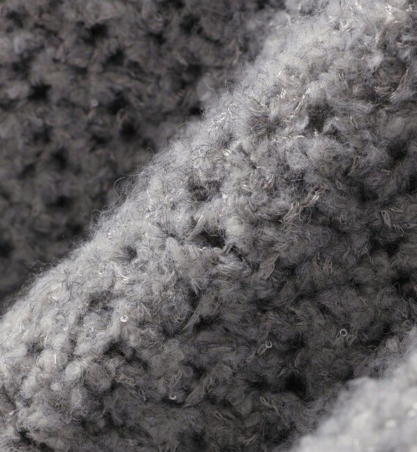 quaranciel「quaranciel:〈手洗い可能〉スパンコール レース編み クルーネック ドルマン ルーズ ニット」|ニット・セーター|