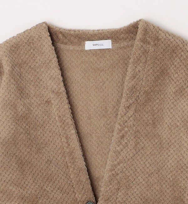 SHIPS any「【WEB限定】SHIPS any: パイナップル フリース 1ボタン Vネック カーディガン◇」|カーディガン|