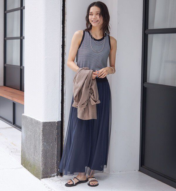 SHIPS for women「〈手洗い可能〉リバーシブル チュール カッセン スカート」|スカート|