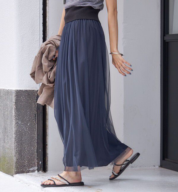 SHIPS for women「〈手洗い可能〉リバーシブル チュール カッセン スカート」|スカート|