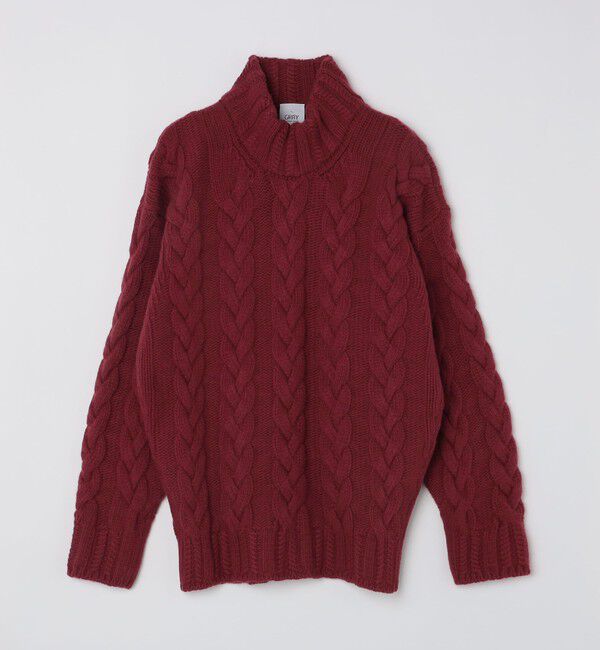 SHIPS「【SHIPS別注】GRAY: ケーブル編み タートルネック ニット」|ニット・セーター|エンジ