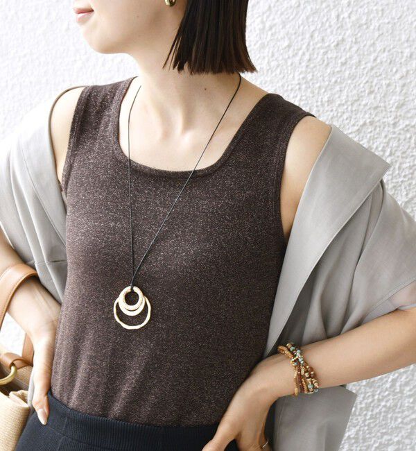 SHIPS for women「〈洗濯機可能〉2WAY ラメ タンクトップ」|タンクトップ|