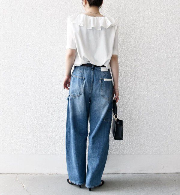 SHIPS any「《一部追加予約》【WEB限定】SHIPS any:〈洗濯機可能〉ラフ サテン フリルカラー ブラウス 26SS」|シャツ・ブラウス|