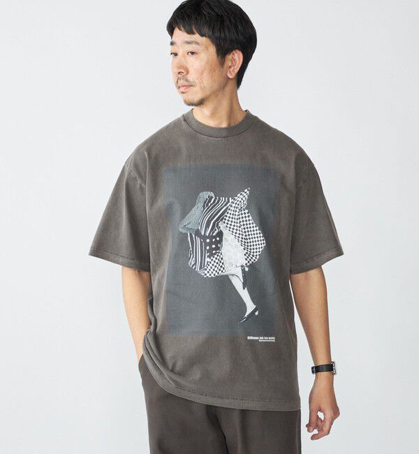 SHIPS「STUDIO BLANCHE: キリマンジャロ ワークス プリント Tシャツ」|Tシャツ・カットソー|ブラック