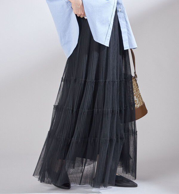 SHIPS for women「〈手洗い可能〉チュール プリーツ ティアード スカート」|スカート|