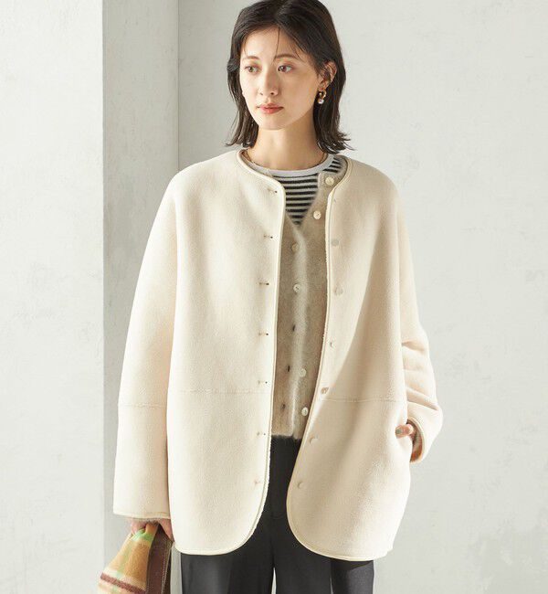 SHIPS for women「【一部WEB限定】〈手洗い可能〉NEW リバーシブル ボア ブルゾン」|ブルゾン・スタジャン|