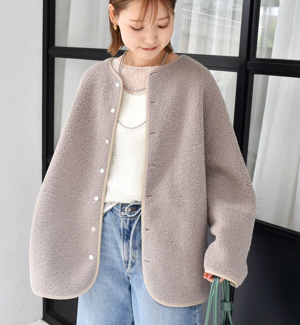 SHIPS for women「【一部WEB限定】〈手洗い可能〉NEW リバーシブル ボア ブルゾン」|ブルゾン・スタジャン|