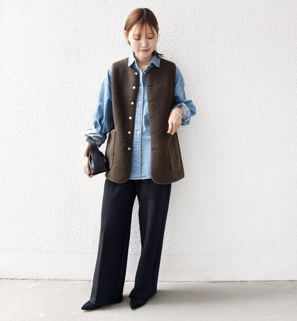 SHIPS for women「〈手洗い可能〉ボア フリース リバーシブル ベスト」|ベスト・ジレ|