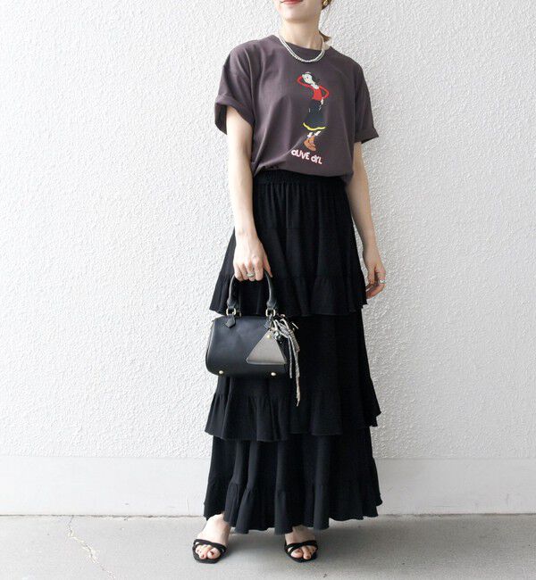 SHIPS any「SHIPS any:〈洗濯機可能〉ティアード ラッフル マキシ スカート」|スカート|