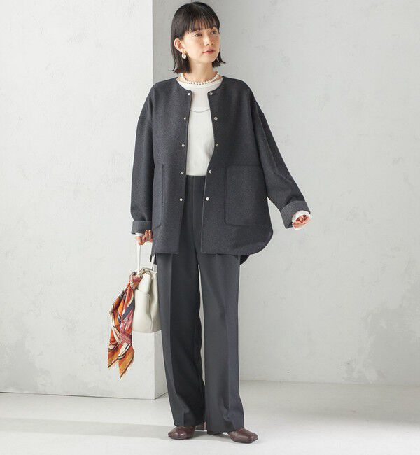 SHIPS for women「【SHIPS別注】miller: シアー ヘンリー ネック ロング スリーブ TEE」|Tシャツ・カットソー|