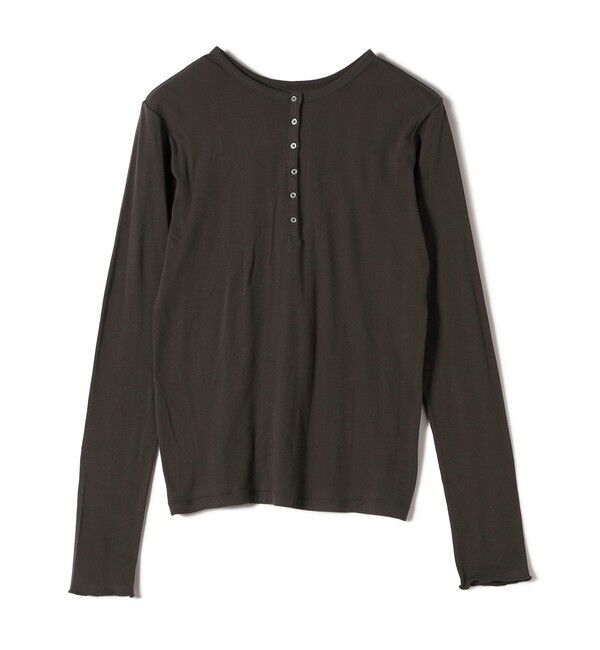 SHIPS for women「【SHIPS別注】miller: シアー ヘンリー ネック ロング スリーブ TEE」|Tシャツ・カットソー|
