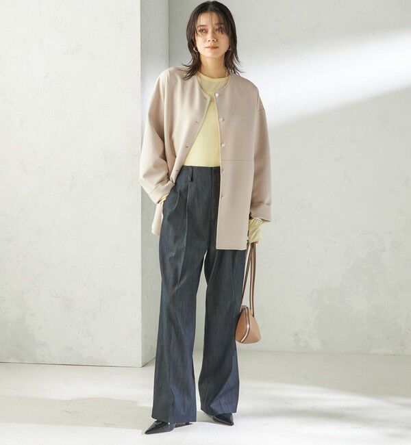 SHIPS for women「【SHIPS別注】miller: シアー ヘンリー ネック ロング スリーブ TEE」|Tシャツ・カットソー|