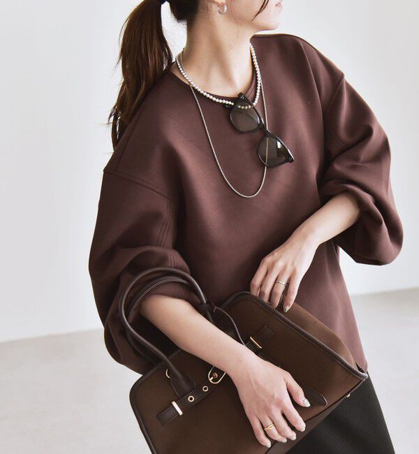 quaranciel「quaranciel:〈洗濯機可能〉ポンチ ボリュームスリーブ ビッグ スウェット プルオーバー」|スウェット・ジャージ|