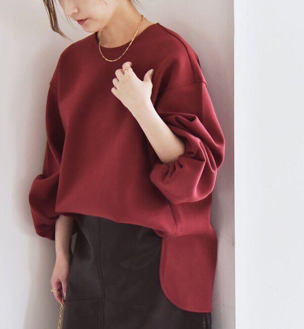 quaranciel「quaranciel:〈洗濯機可能〉ポンチ ボリュームスリーブ ビッグ スウェット プルオーバー」|スウェット・ジャージ|