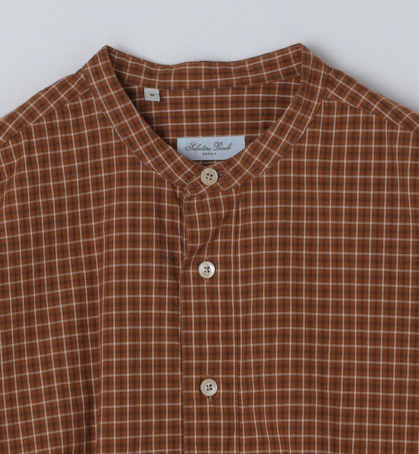 SHIPS「【SHIPS別注】Salvatore Piccolo: チェック プルオーバー バンドカラー シャツ」|シャツ・ブラウス|