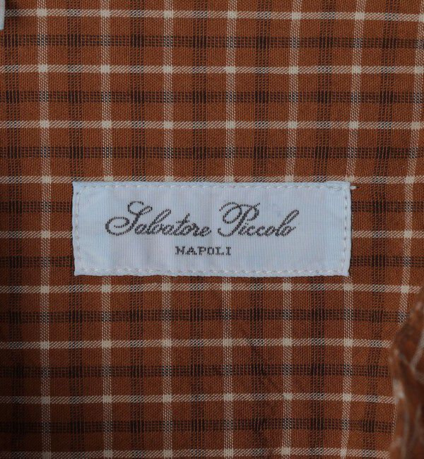 SHIPS「【SHIPS別注】Salvatore Piccolo: チェック プルオーバー バンドカラー シャツ」|シャツ・ブラウス|