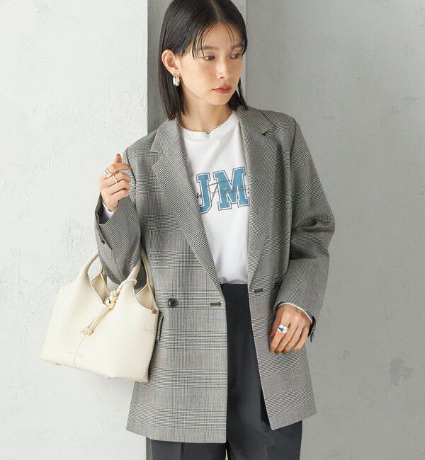 SHIPS for women「〈手洗い可能〉ウォッシャブル ウール チェック ダブル ジャケット」|テーラードジャケット|