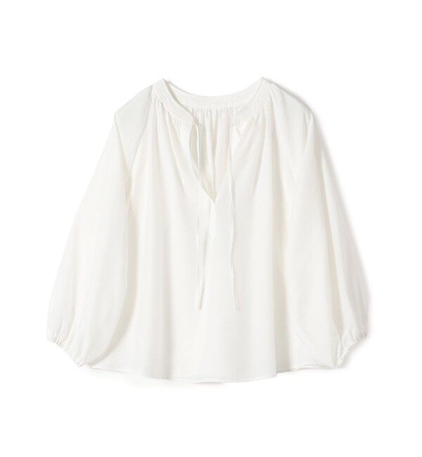 SHIPS for women「〈手洗い可能〉シアー タンブラー デザイン ギャザー ブラウス」|シャツ・ブラウス|