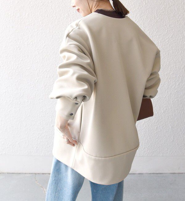 SHIPS any「【WEB限定】SHIPS any:〈洗濯機可能〉ダンボール コクーン ノーカラー コート」|ノーカラージャケット|