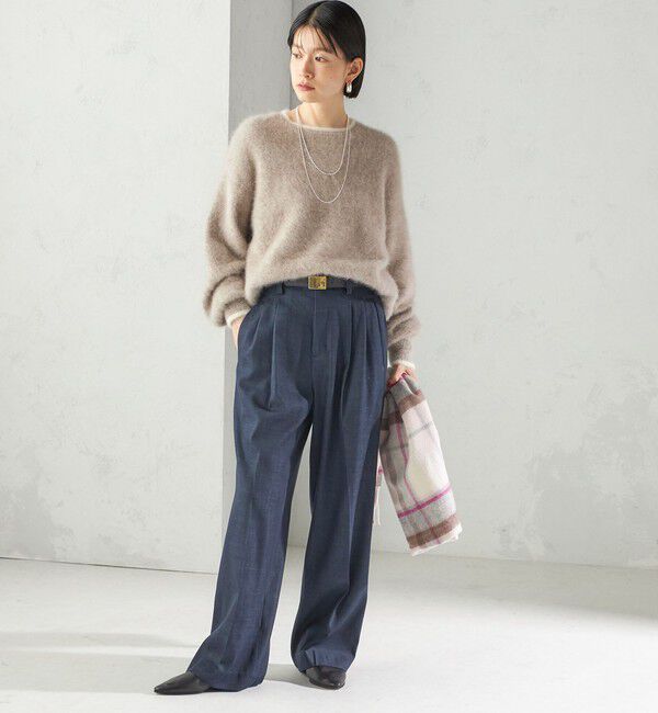 SHIPS for women「杢 フォックス カシミヤ クルーネック ニット プルオーバー」|ニット・セーター|