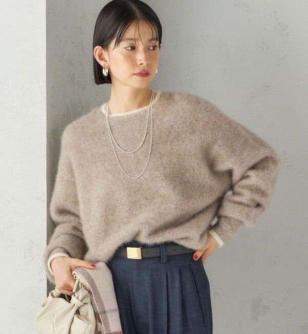 SHIPS for women「杢 フォックス カシミヤ クルーネック ニット プルオーバー」|ニット・セーター|