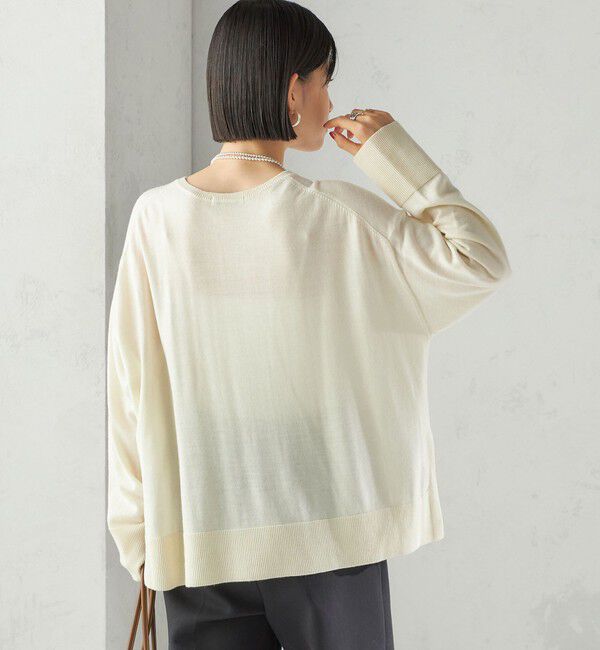 SHIPS for women「〈手洗い可能〉14G ウォッシャブル クルーネック ニット プルオーバー」|ニット・セーター|