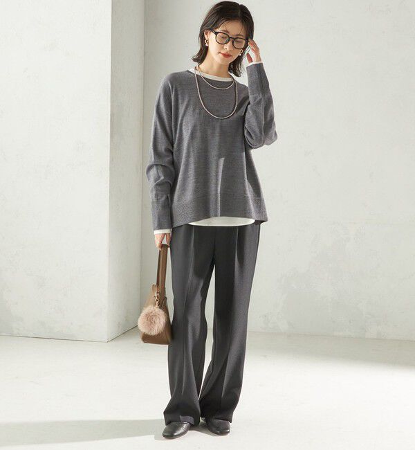 SHIPS for women「〈手洗い可能〉14G ウォッシャブル クルーネック ニット プルオーバー」|ニット・セーター|